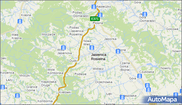 mapa Jasienica Rosielna, Jasienica Rosielna na mapie Targeo