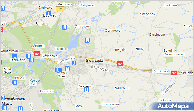 mapa Jasin gmina Swarzędz, Jasin gmina Swarzędz na mapie Targeo