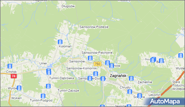 mapa Jasiów, Jasiów na mapie Targeo