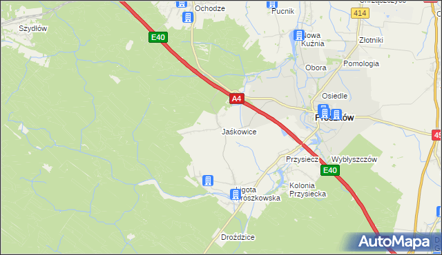 mapa Jaśkowice gmina Prószków, Jaśkowice gmina Prószków na mapie Targeo