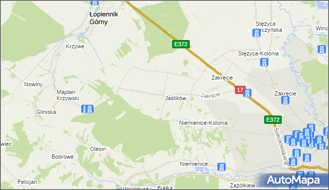 mapa Jaślików, Jaślików na mapie Targeo