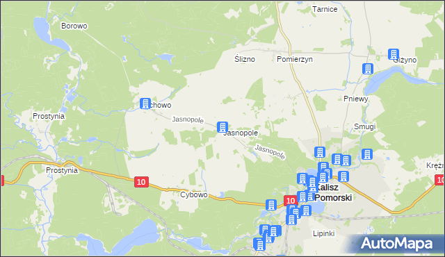 mapa Jasnopole, Jasnopole na mapie Targeo