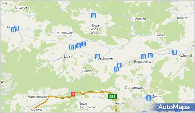 mapa Jastrowiec, Jastrowiec na mapie Targeo