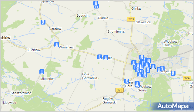 mapa Jastrzębia gmina Góra, Jastrzębia gmina Góra na mapie Targeo