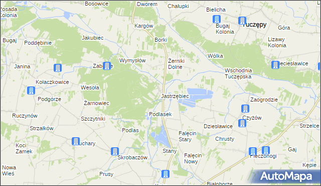 mapa Jastrzębiec gmina Stopnica, Jastrzębiec gmina Stopnica na mapie Targeo