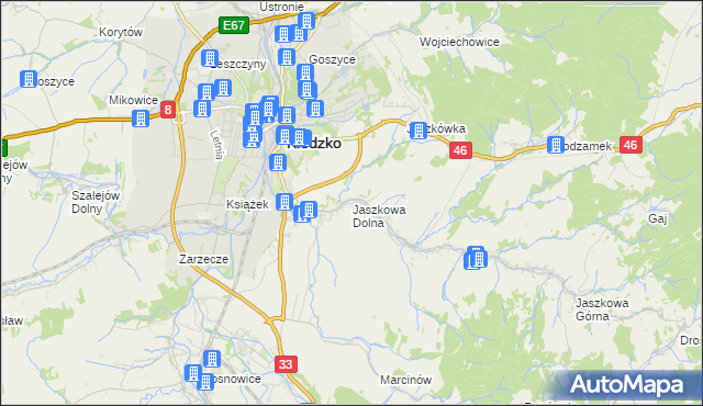 mapa Jaszkowa Dolna, Jaszkowa Dolna na mapie Targeo