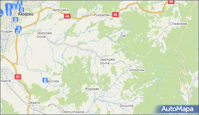 mapa Jaszkowa Górna, Jaszkowa Górna na mapie Targeo