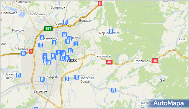 mapa Jaszkówka, Jaszkówka na mapie Targeo