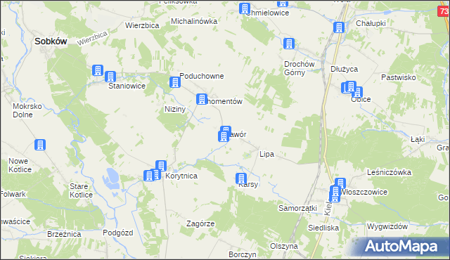 mapa Jawór, Jawór na mapie Targeo