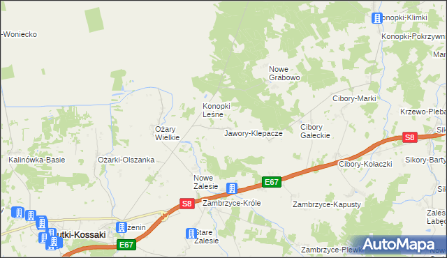 mapa Jawory-Klepacze, Jawory-Klepacze na mapie Targeo