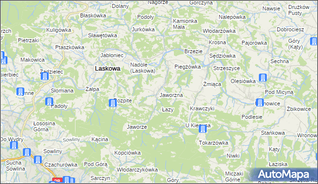 mapa Jaworzna, Jaworzna na mapie Targeo