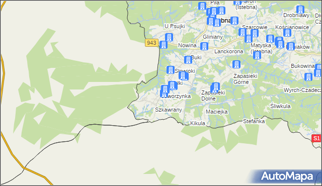 mapa Jaworzynka, Jaworzynka na mapie Targeo