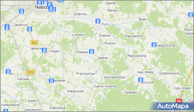 mapa Jaźwie, Jaźwie na mapie Targeo