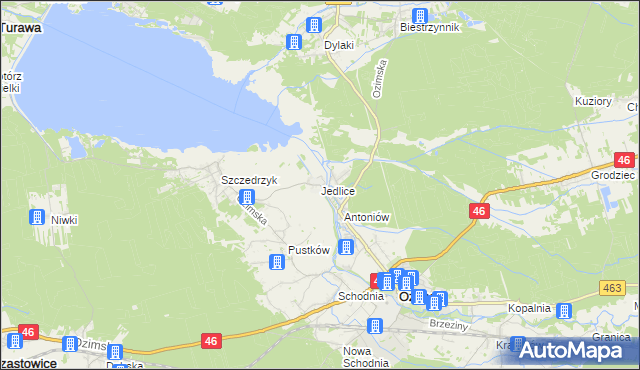 mapa Jedlice gmina Ozimek, Jedlice gmina Ozimek na mapie Targeo