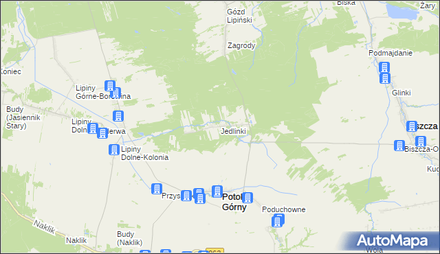 mapa Jedlinki, Jedlinki na mapie Targeo