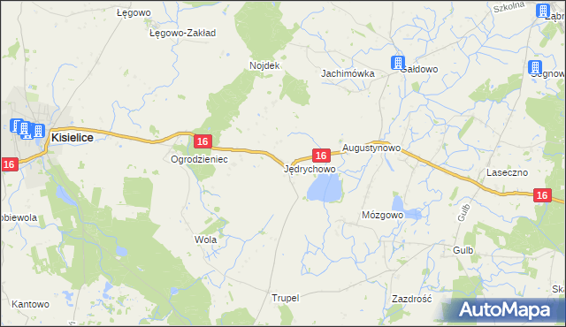 mapa Jędrychowo gmina Kisielice, Jędrychowo gmina Kisielice na mapie Targeo