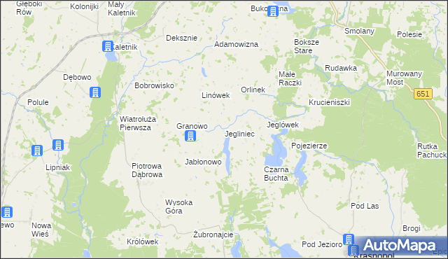 mapa Jegliniec gmina Krasnopol, Jegliniec gmina Krasnopol na mapie Targeo