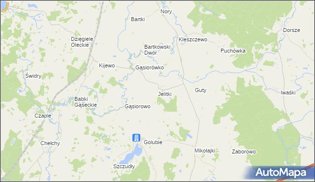 mapa Jelitki, Jelitki na mapie Targeo