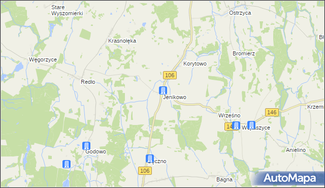 mapa Jenikowo, Jenikowo na mapie Targeo