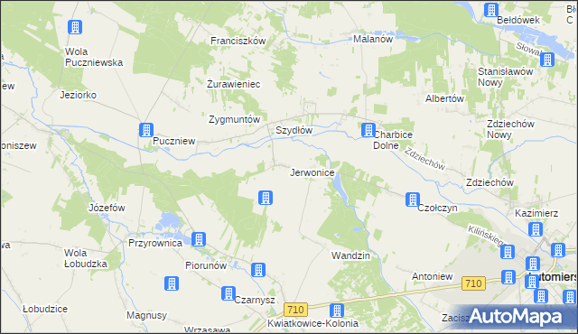 mapa Jerwonice, Jerwonice na mapie Targeo