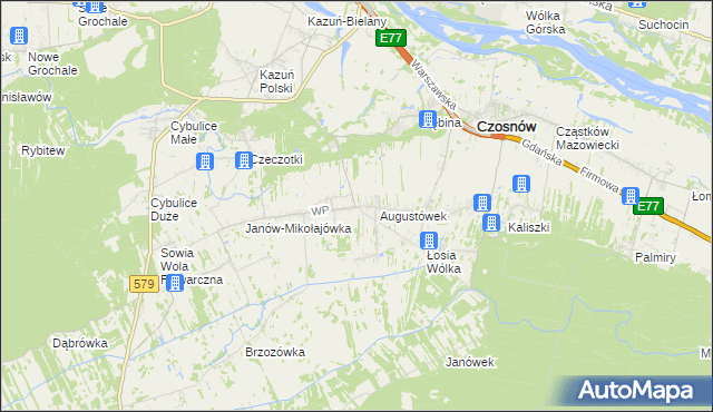 mapa Jesionka gmina Czosnów, Jesionka gmina Czosnów na mapie Targeo