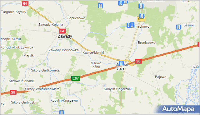 mapa Jeżewo Nowe, Jeżewo Nowe na mapie Targeo