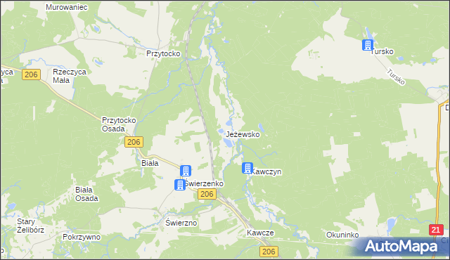 mapa Jeżewsko, Jeżewsko na mapie Targeo