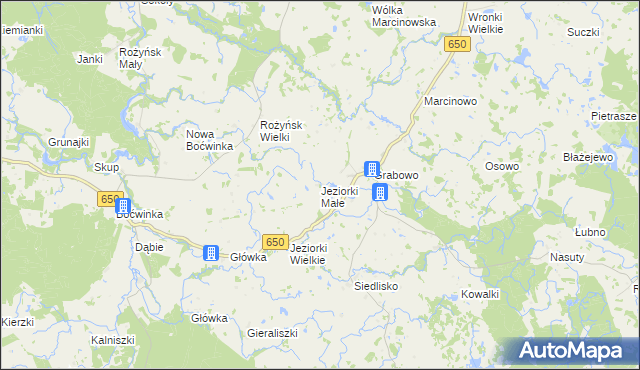 mapa Jeziorki Małe, Jeziorki Małe na mapie Targeo