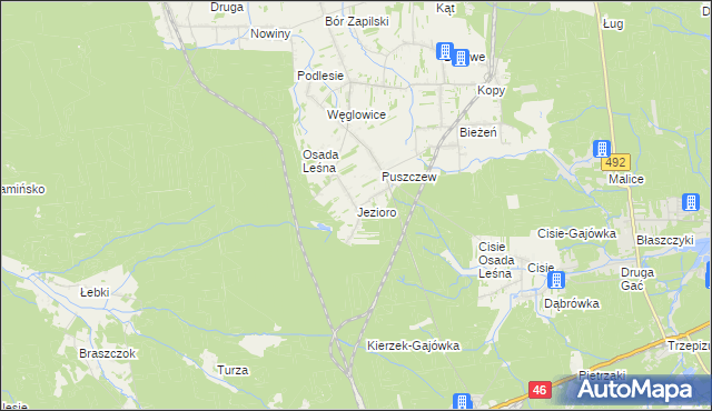 mapa Jezioro gmina Wręczyca Wielka, Jezioro gmina Wręczyca Wielka na mapie Targeo