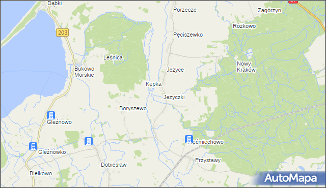 mapa Jeżyczki, Jeżyczki na mapie Targeo