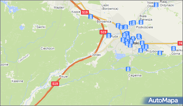 mapa Jonaki, Jonaki na mapie Targeo