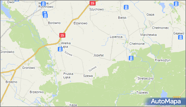 mapa Józefat gmina Kowalewo Pomorskie, Józefat gmina Kowalewo Pomorskie na mapie Targeo