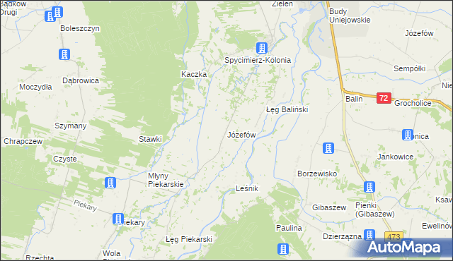mapa Józefów gmina Dobra, Józefów gmina Dobra na mapie Targeo