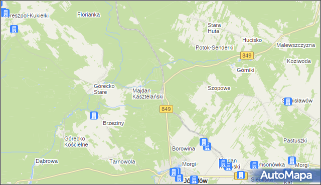 mapa Józefów Roztoczański, Józefów Roztoczański na mapie Targeo