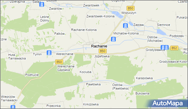 mapa Józefówka gmina Rachanie, Józefówka gmina Rachanie na mapie Targeo