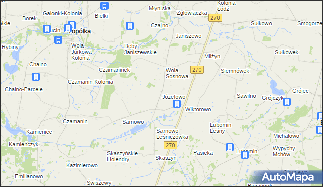 mapa Józefowo gmina Lubraniec, Józefowo gmina Lubraniec na mapie Targeo