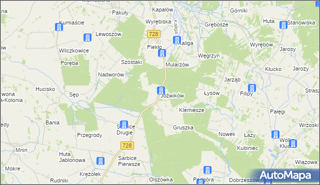 mapa Jóźwików, Jóźwików na mapie Targeo