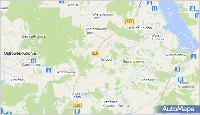 mapa Juliopol gmina Siemień, Juliopol gmina Siemień na mapie Targeo