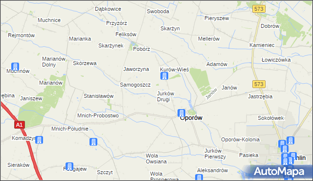 mapa Jurków Drugi, Jurków Drugi na mapie Targeo