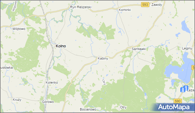 mapa Kabiny, Kabiny na mapie Targeo