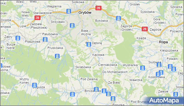 mapa Kąclowa, Kąclowa na mapie Targeo