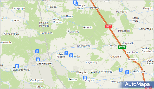 mapa Kacprówek, Kacprówek na mapie Targeo