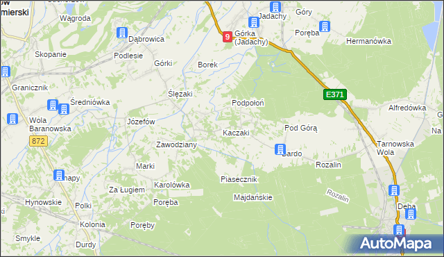 mapa Kaczaki, Kaczaki na mapie Targeo