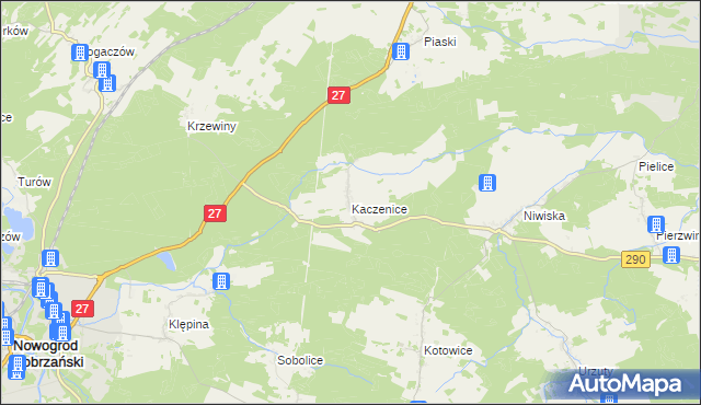 mapa Kaczenice, Kaczenice na mapie Targeo