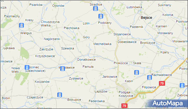 mapa Kaczkowice, Kaczkowice na mapie Targeo