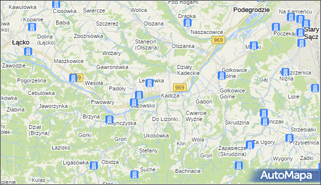 mapa Kadcza, Kadcza na mapie Targeo