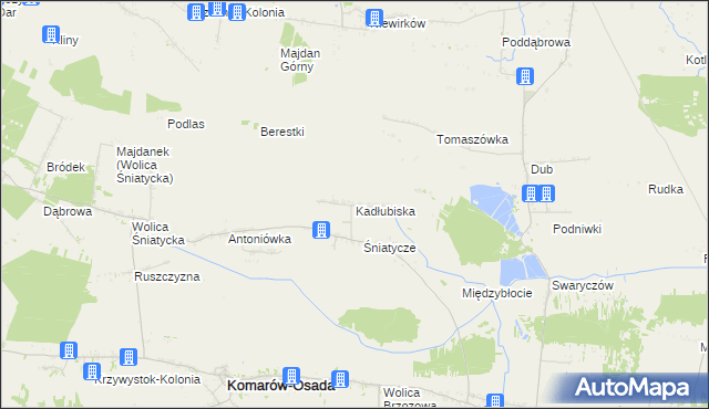 mapa Kadłubiska gmina Komarów-Osada, Kadłubiska gmina Komarów-Osada na mapie Targeo