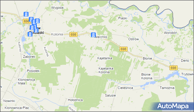 mapa Kajetanka, Kajetanka na mapie Targeo