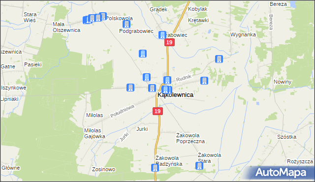 mapa Kąkolewnica, Kąkolewnica na mapie Targeo