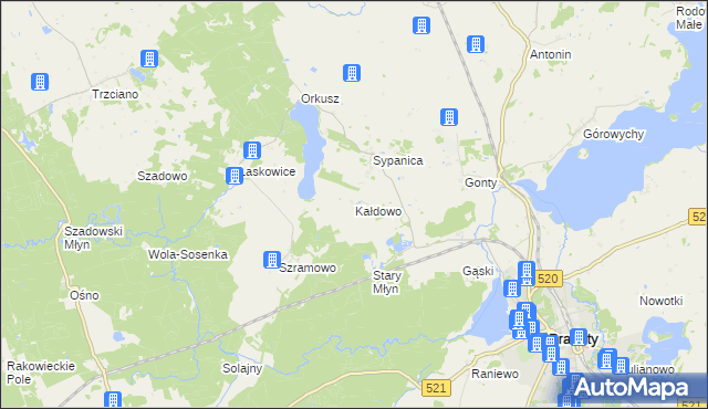 mapa Kałdowo gmina Prabuty, Kałdowo gmina Prabuty na mapie Targeo